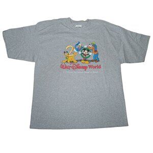 Vintage Disney World Y2K T Shirt NOS NWT Gray 2000 Millenium Size XL